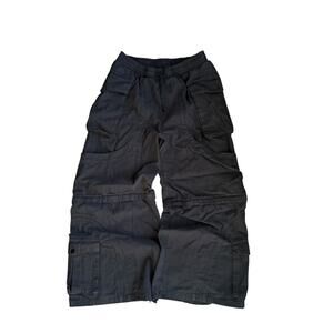 Black Flared Cargo Convertible Pants Baggy Mens Large